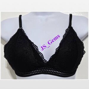 Womens Sexy Bra Black Lace Wireless Small